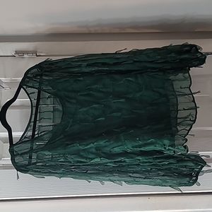 Green sheer blouse with tank